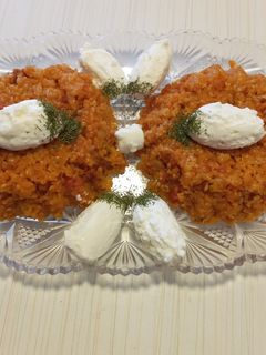 عکسی از دستور (یارما) یا بلغور پلو ترکی با گوجه🥰