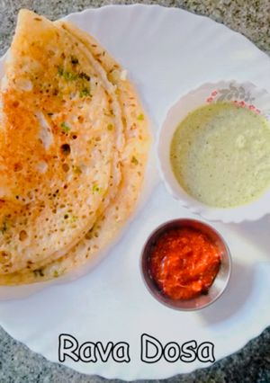 A picture of Rava Dosa/ Onion Rava Dosa.