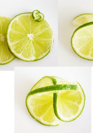 A picture of Decorative Citrus Slices: Lemon, Lime, and Orange.