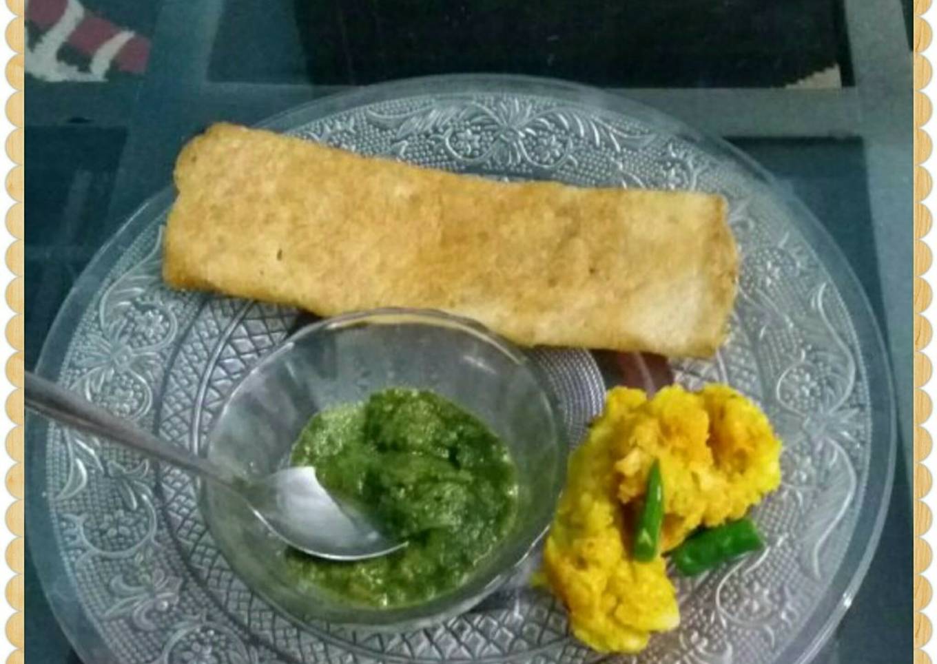 Masala dosa green chutney