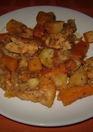 Una foto de Supremas con verduras al disco de arado