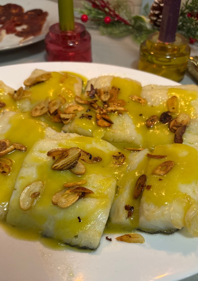 Una foto de Bacalao al pil pil