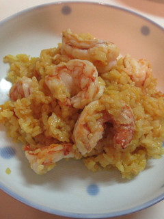 阿根廷蝦紅花燉飯 的食譜成品照片