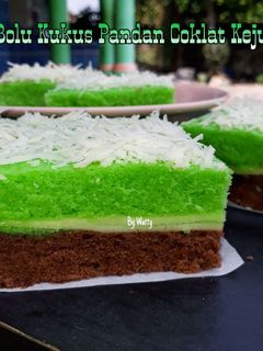 Foto resep Bolu Kukus Pandan Coklat Keju