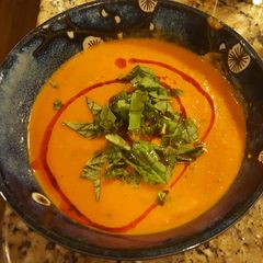 A picture of Spicy Tomato Basil Soup.