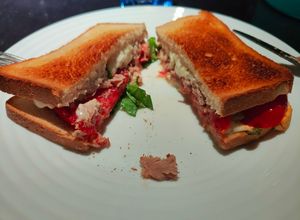 Une photo de Croque monsieur au thon et mozzarella