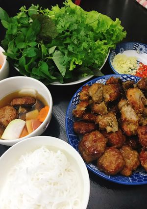 A picture of Homemade Hanoi-Style Grilled Pork with Vermicelli.