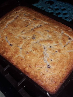 A picture of Banana walnut cranberry bread.