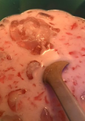 Foto resep Es lumut strawberry