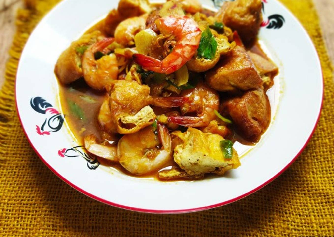 Udang Tahu Asam Manis
