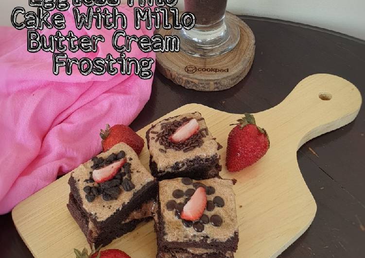 Eggless Milo Cake With Milo ButterCream Frosting