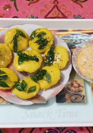 A picture of Instant soft fluffy khaman dhokla.