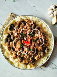 Foto resep Pizza Singkong Ayam Kukus Jamur