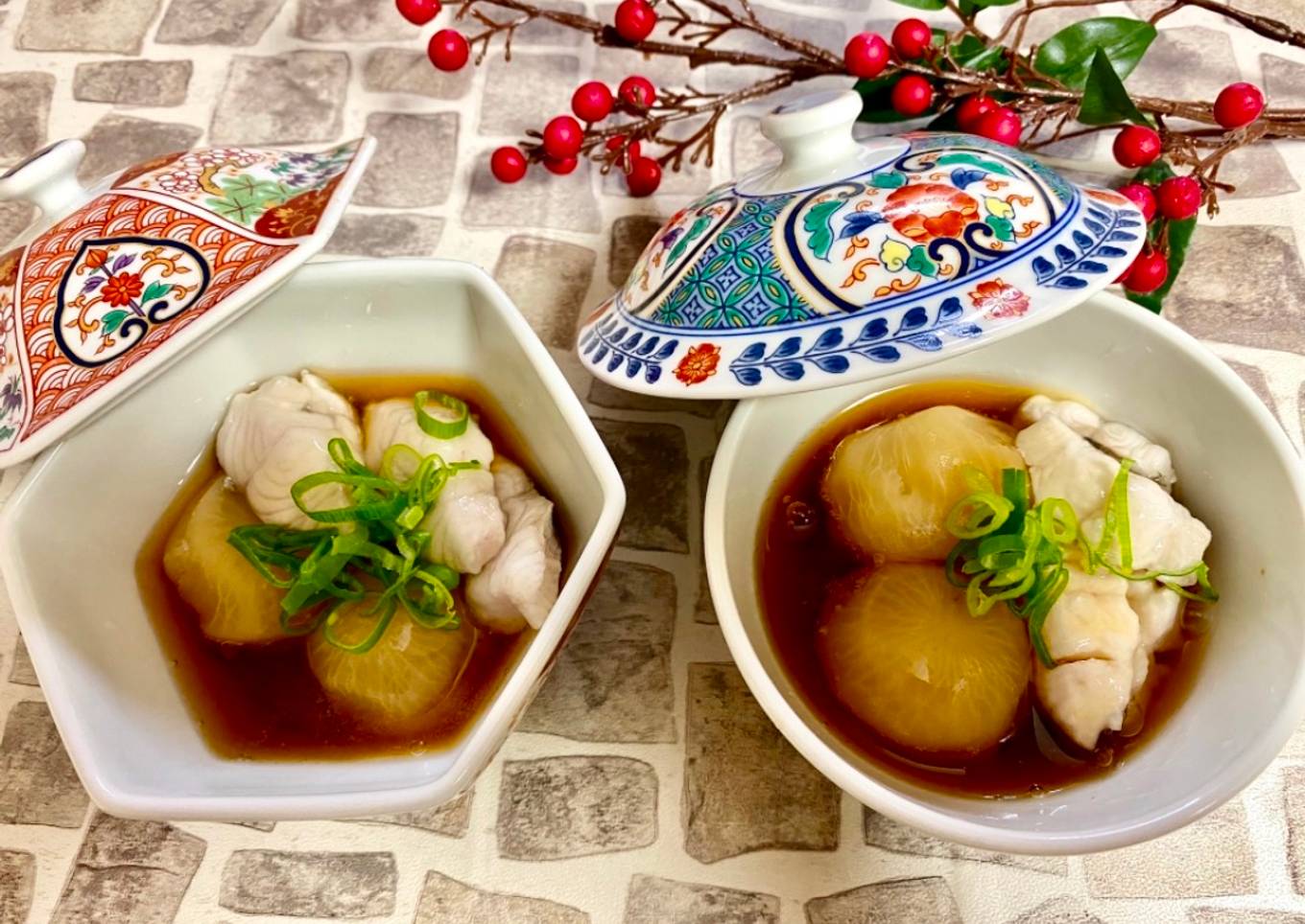 Japanese Fish and Radish Nimono (boiled and cooked fish and vegetables)