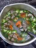 Sup oyong, wortel, bakso, soun