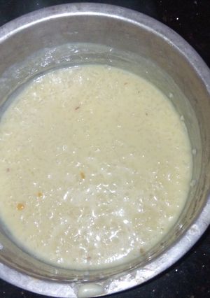 A picture of Rice Payasam with Jaggery.