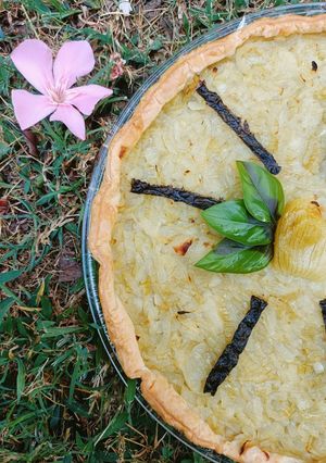 Une photo de 🌸 Tarte à l'oignon et algues Nori