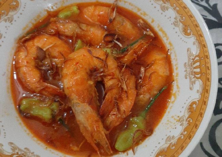 Proses mengolah Udang Kelak Terong Aceh yang Enak
