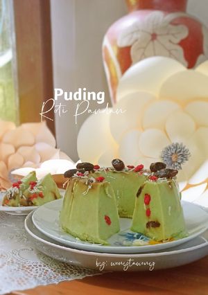 Foto resep Puding Roti Pandan (agar-agar)