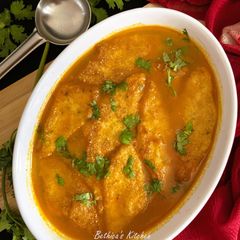 A picture of Pitod Ki Sabzi - Rajasthani style.
