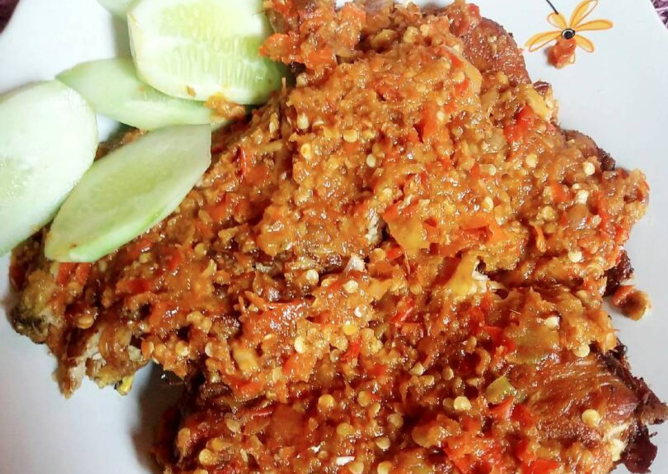 Ayam geprek sambal Pedas