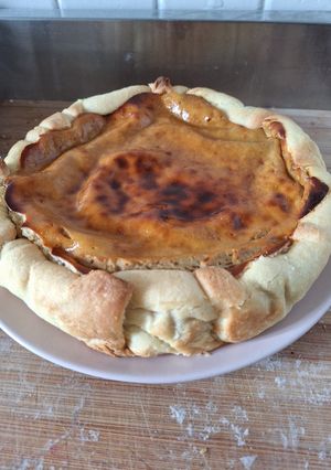 Une photo de Tarte fromage blanc marron