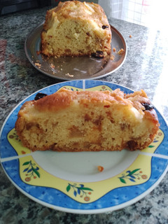 Una foto de Budín de manzana y pasas