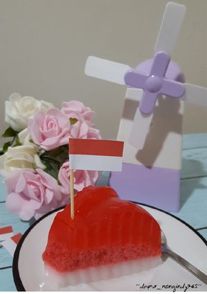 Foto resep Puding Lumut Merah Putih