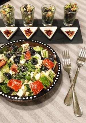 A picture of Quick, Easy & healthy Greek salad & Greek cocktail in just 5 min.