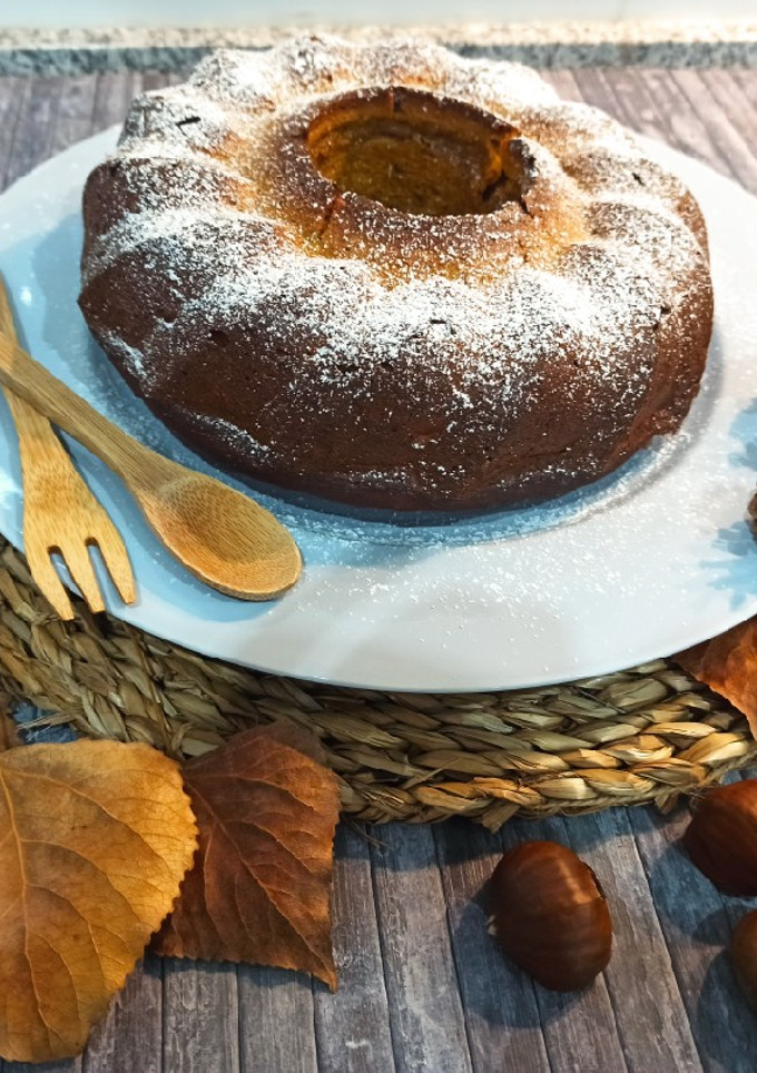 Una foto de Bizcocho de calabaza,🎃 castañas 🌰 y dátiles 🥄