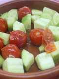 Pepino con cherris en almíbar