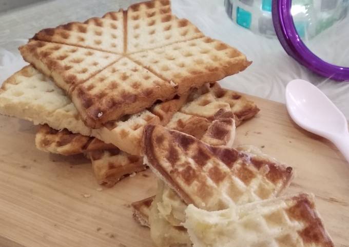 Roti tawar waffle keju susu