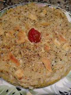 Una foto de Torta de spaghetti con salsa blanca fácil Norali
