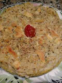 Una foto de Torta de spaghetti con salsa blanca fácil Norali