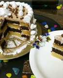 Chocolate mousse checker board cake