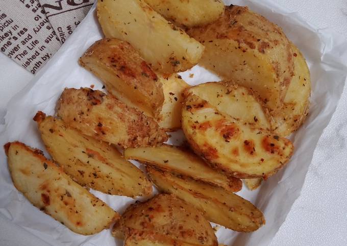 Wajib coba! Resep  bikin Baked Spicy Potato Wedges  nagih banget