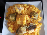 Arroz de bacalao com alcachofas