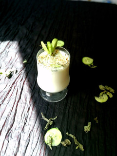 A picture of Cucumber Masala Chaash.