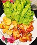 Ức gà áp chảo vị chanh cùng rau củ