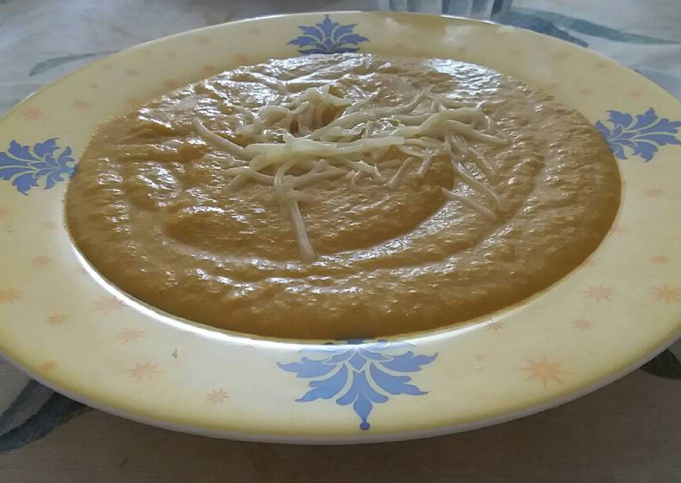 Crema de calabaza baja en calorías