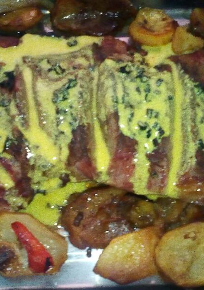 Una foto de Tapa de nalga al horno con salsa de mostaza