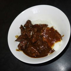 A picture of Beef liver and pap.