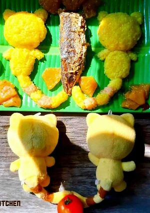 Hình của món Cơm bento: Mèo con phơi nắng (Cá nục kho thơm).