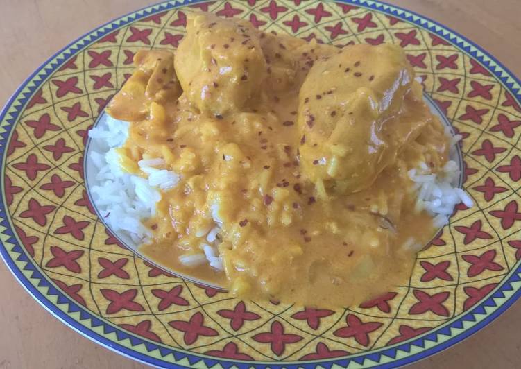 How To Make  White rice and chicken curry