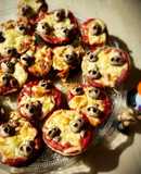 Mini pizzas fit terroríficas (con base berenjena)