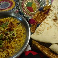 A picture of DHABA style mash daal.
