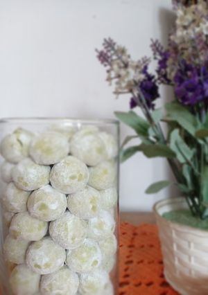 Foto resep Putri Salju Pandan simple. Tanpa mixer