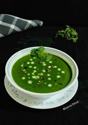 A picture of પાલક સૂપ.(Spinach Soup Recipe in Gujarati).