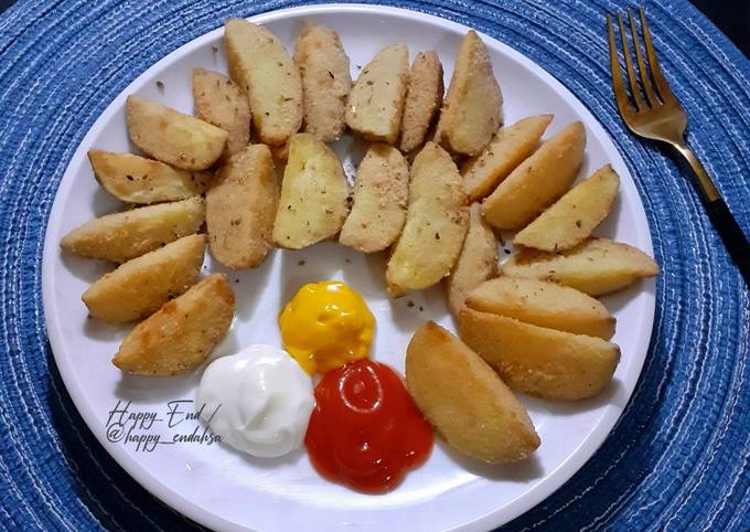 Langkah Mudah untuk Menyiapkan Potato Wedges (Salut Tepung) yang Lezat