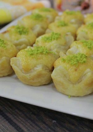 صورة لوصفة قوالب البف باستري بالبسبوسة
